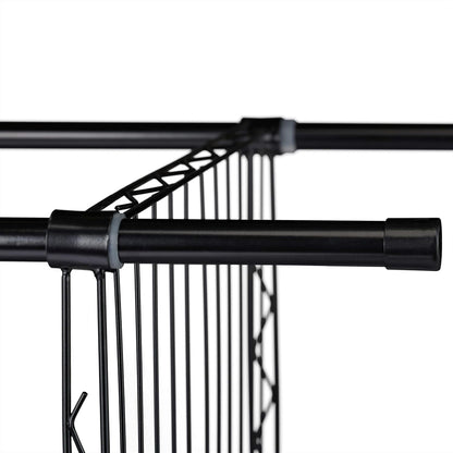Relaxdays Open Clothes Rack, Black, 180 x 120 x 45 cm