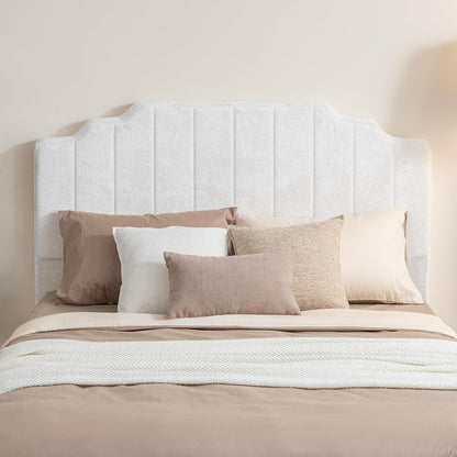 Queen Headboard, Beige Upholstered Headboard for Bed, No Assembly