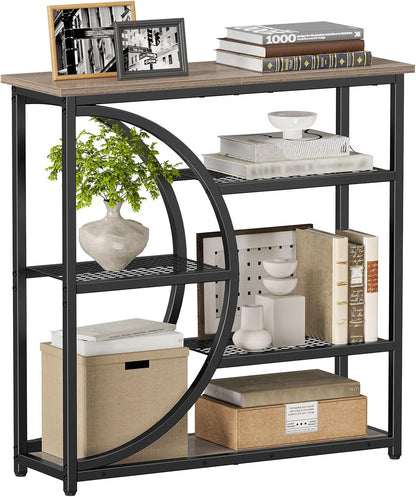 Snughome Entryway Table, Narrow Console Table, Industrial Sofa Table with 5 Tier Storage Shelves, Entrance Table for Hallway, Behind The Couch, Living Room, Foyer, Grey