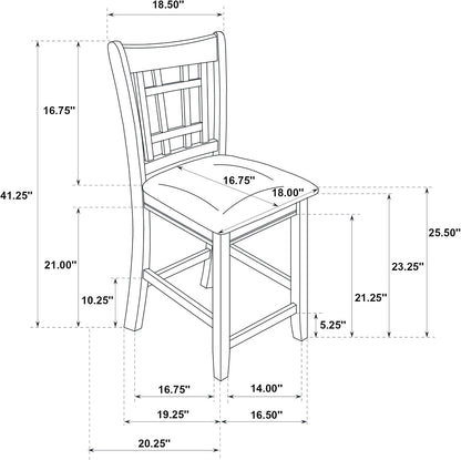 Coaster Home Furnishings - LAVON - Wood Upholstered Counter Height Chairs - Lattice Back, Padded Seats - Dining Room & Kitchen - Set of 2 - Linen & Light Oak - 106629
