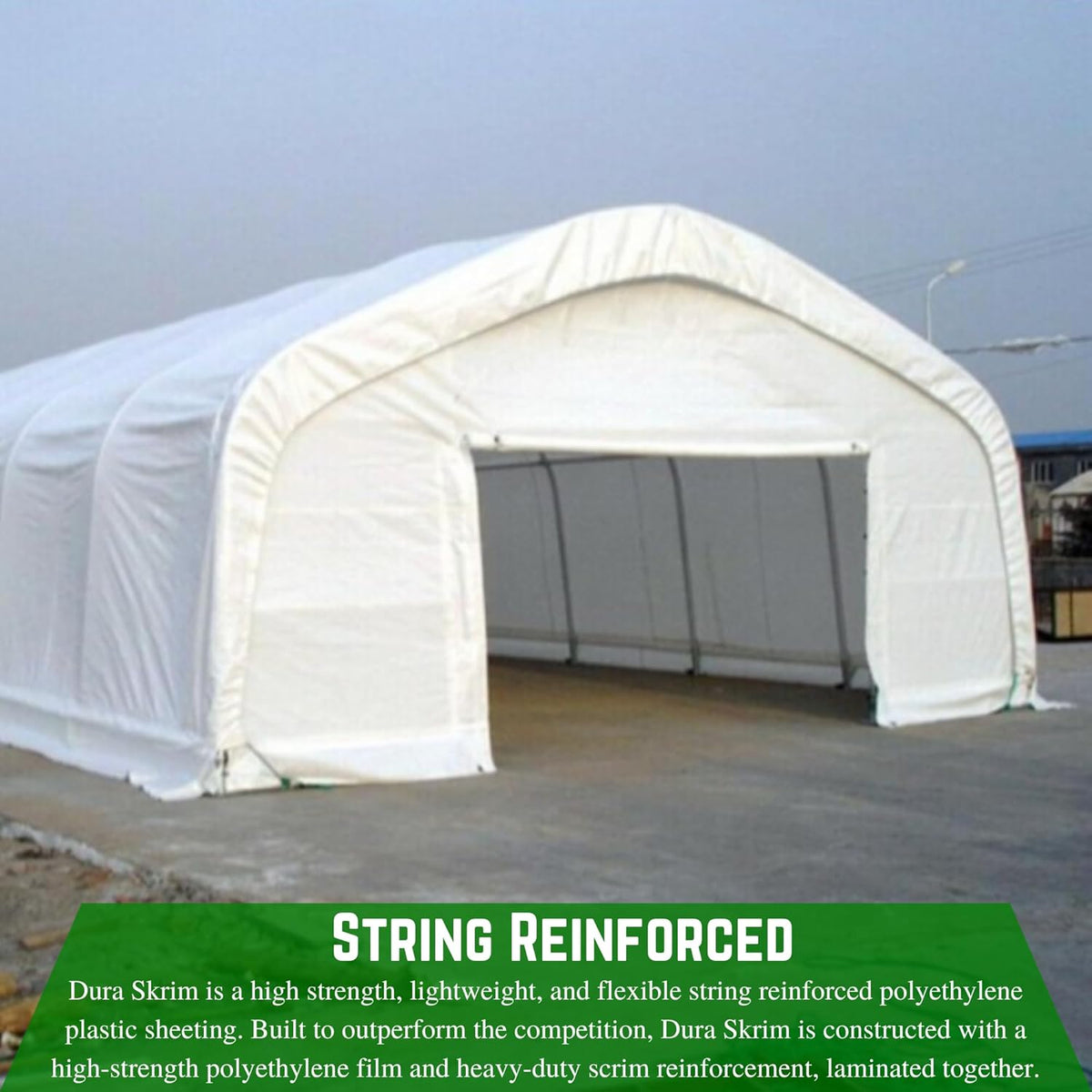 Farm Plastic Supply - String Reinforced 4 Year UV Resistant 10 mil White Greenhouse Plastic Sheeting - 4 Year UV Resistant Polyethylene Greenhouse Film, Hoop House Green House Cover (20' x 20')
