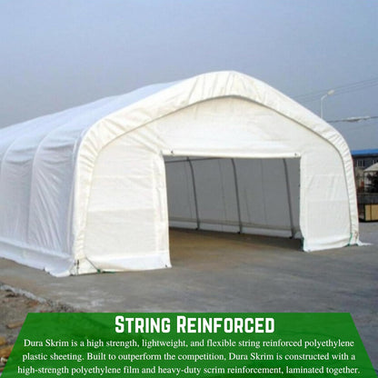 Farm Plastic Supply - String Reinforced 4 Year UV Resistant 10 mil White Greenhouse Plastic Sheeting - 4 Year UV Resistant Polyethylene Greenhouse Film, Hoop House Green House Cover (20' x 20')