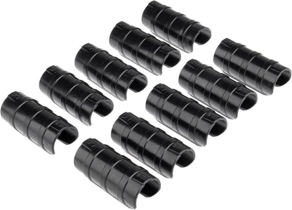 Mtsooning 32mm Greenhouse Frame Pipe Tube, 10 Pcs Plastic Garden Buildings Tube Clip, Black ABS Snap Clamp Tube Film Clip Connector for Sunshade Nets Frame Shelters Season Plant Supplies