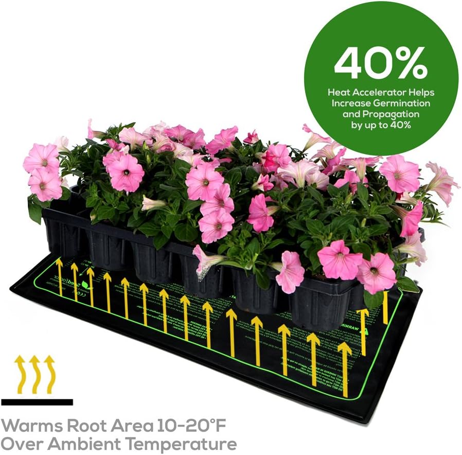 MET Certified Seedling Heat Mat, Seedfactor Waterproof Durable Germination Station Heat Mat, Warm Hydroponic Heating Pad for Indoor Home Gardening Seed Starter(10" x 20")