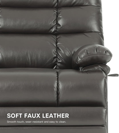 DYNOX 500 LBS Power Lift Recliner Chair for Big & Tall Seniors, Extra Large 3-Motor Lay Flat Chair with Heat, Massage & Extended Footrest,Breathable Faux Leather, Gray, 9505L