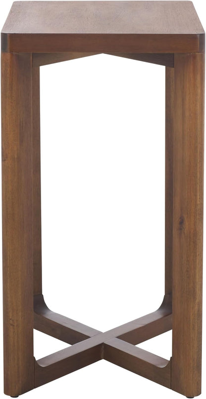 SAFAVIEH Home Collection - Akai Accent Table, Walnut Brown Side Table with Cross Base, Fully Assembled (ACC2400A)
