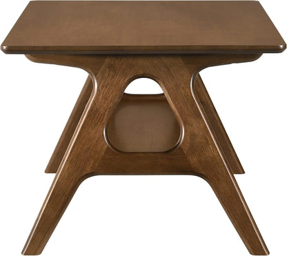 Roundhill Furniture Arona 3-Piece Coffee Table Set, Coffee Table and Two End Tables, Walnut