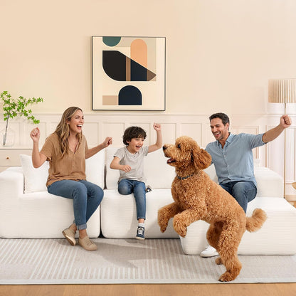 Brage Living 2026 New 108" Cloud Sectional Couch, Comfy Modular Sectional Sofa with Deep Seat, Sofa Couch with L-Shaped Chaise for Living Room, No Assembly Required (Beige, with Ottoman)