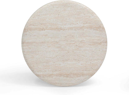 First of a Kind Side Table in Brown,Travertine Concrete