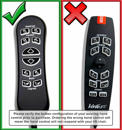 Genuine Pride OEM 10-Button 5-Pin Replacement Remote Hand Control for Pride VivaLift Lift Chair (Standard & Early Version Viva Lift 2) - (CTL1804039) for Standard & Early Version VivaLift 2 Models