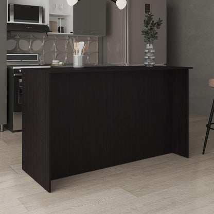Kitchen Island with Three Open Shelves and Two Cabinets | Spacious 26" x 59" countertop with concealed storage and seating space