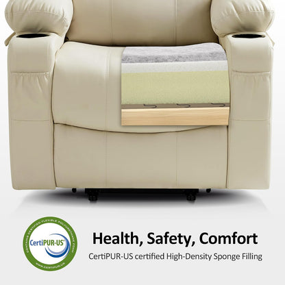 MCombo Power Lift Recliner Chair for Elderly, Heat and Massage 7040(Medium)