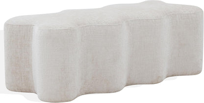 SAFAVIEH Couture Collection Jacqualessa Cream Chenille Bench (Fully Assembled)