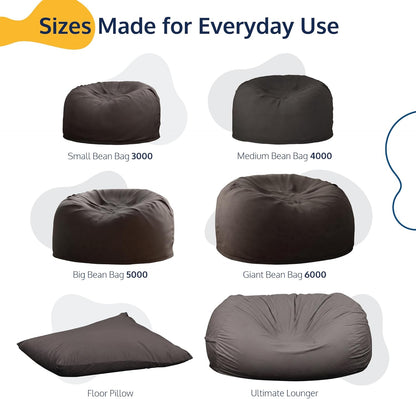 ULTIMATE SACK | 4 Ft Bean Bag Chair Replacement Cover Only | Teal Suede | Removable Washable Cover only