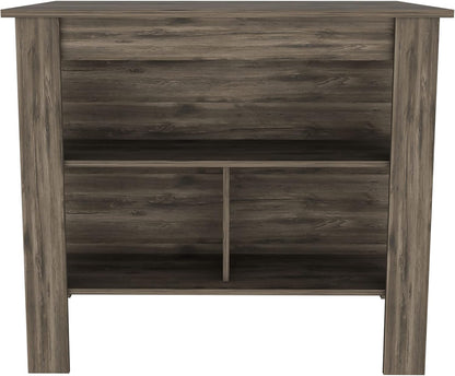 Cala Dark Brown Kitchen Island with Stool Storage