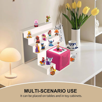 6-Tier Metal Tonies Shelf Magnetic, Compatible with Toniesbox 1 & 2 | Tonies Storage for Tonies Figures 50 Characters, White Desktop Display Shelf