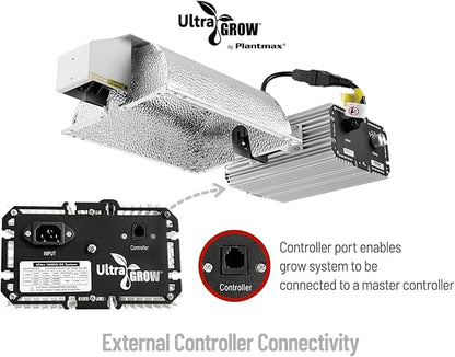 UltraGrow – Classic 1000W DE Double Ended HID Grow Light System with HID Bulb, Dimmable Ballast for Indoor Growing (Classic Controller & HPS)