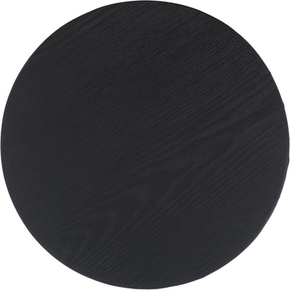 SAFAVIEH Home Collection - Bahan Round Pedestal End Table, Black Modern Stripe Accent Side Table, Fully Assembled (ACC2311A)