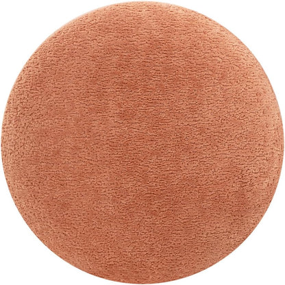 15" Mushroom Footstool Ottoman, Spice Orange Fleeced Teddy