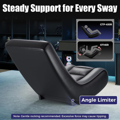 GTPLAYER Floor Rocking Gaming Chair – Floor Rolling Game Chairs with Angle Limiter, Gamer Rocker Floor Seat, Compact & Lightweight, Black & Grey