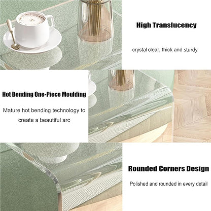 Acrylic Clear Side Table, C-Shape Bedside Table, Modern End Table, Sofa End Table, Small Snack C Tables for Living Room, Bedroom, Balcony, Patio, Office(Orange,65cm/25.6in)