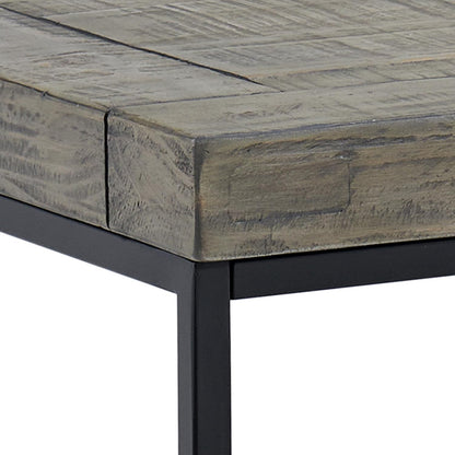Alaterre Furniture End Table - Industrial Modern Side Table with Wood Top and Metal Frame - Table for Living Room, Bedroom, Hallway, or Dorm Room (Gray)