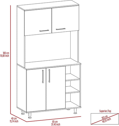 3 Shelf Pantry Cabinet Black