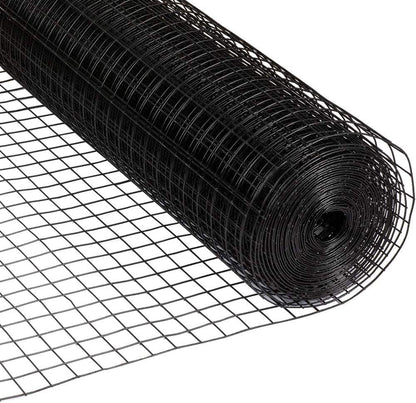 Fencer Wire 16 Gauge Black Vinyl Coated Welded Wire Mesh Size 1.5 inch by 1.5 inch