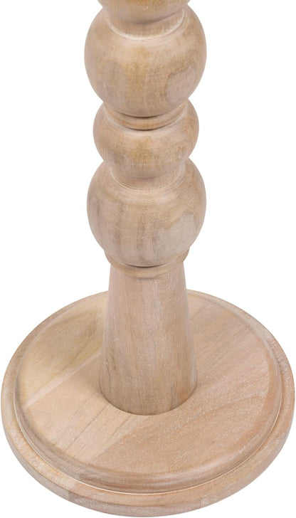 Kate and Laurel Wegner Traditional Wooden Round Drink Table, 12 x 12 x 30, Light Natural Wood, Elegant and Durable Mango Wood Pedestal Table for Use as Indoor Plant Stand or Useful Living Room Decor