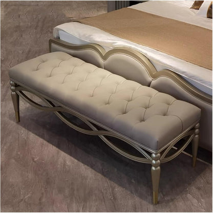 Modern Modern Entryway Bench End of Bed Upholstered Velvet Bedroom Benches for Foot of Tufted Footrest Stool Entryway
