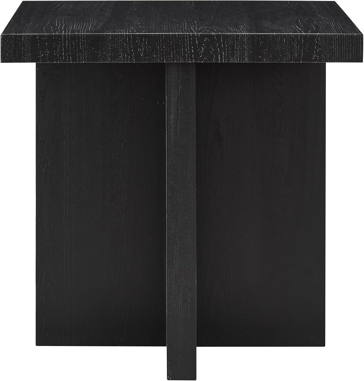 Roundhill Furniture Mchome Square End Table, Nightstand, Black Finish