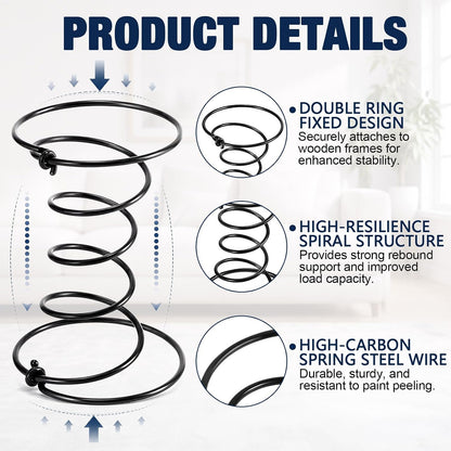 15 Pcs 6" Upholstery Strap Coil Springs Repair, 8 Gauge Wire, High Elastic Spring Replacement, Knotted Two Ends, Easy Hook-on Installation for Sofa Chair Seat Couch Furniture Repair & DIY