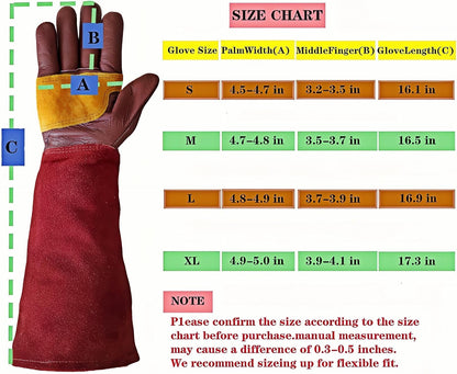 Gardening Gloves for Women/Men,Rose Pruning Long Leather Garden Gloves Thorn Proof