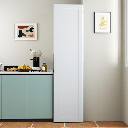 62.99''H Tall Kitchen Pantry Cabinet, Freestanding Corner Buffet Sideboard with Door Shelves and Adjustable Shelves, Narrow Storage Pantry for Kitchen Living Room Dinning Room, White
