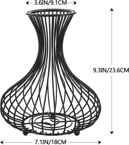 Metal Black Wine Cork Display Holder Iron Cork Container Decorative Free Standing Wine Cork Storage Collector Cage Wine Stopper Collector Basket for Wine Lover Gift Kitchen Decor