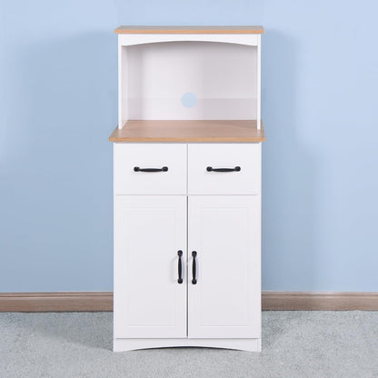 Modern Kitchen Pantry Cabinet, Storage Cabinet with Drawers, Wooden Coffee Bar Cabinet, Sideboard Buffet Cabinet for Dining Room Living Room Kitchen, White