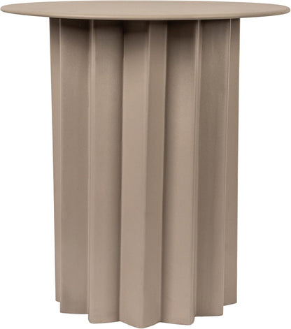 Creative Co-Op Pleated Metal Side Table, Beige