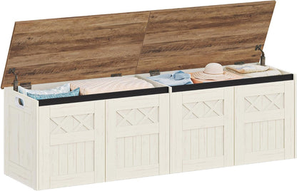 Hzuaneri 59" Farmhouse Storage Chest and Bench | 70 Gal | 330lb Seat
