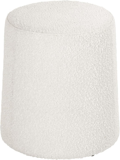 HomePop Organic Shape Ottoman (No Lid, Seat Only) | HomePop Home Décor | Round Pouf Foot Rest – Cream Boucle