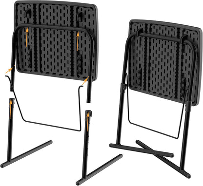 Max TV Tray Table, Allpop Adjustable Large TV Tray for Eating, Folding Dinner Laptop Table on Couch & Bed with 6 Heights & 3 Tilt Angles, Black