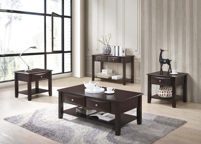 Espresso Finish 4pc Occasional Table Set with Antique Black, Espresso | Listed product dimensions are 47 x 16 x 30 in