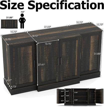 Buffet Cabinet with Storage,59" Large Farmhouse Sideboard Buffet Cabinet with Doors,Kitchen Buffet Storage Cabinet with Adjustable Shelves,Bar Station Table for Kitchen,Dining Room,Living Room