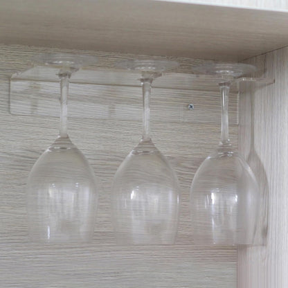 Wall-Mounted Acrylic Wine Glass Holder - 3 Positions Wine Storage Rack for Glasses Storage Hanger Space-Saving Goblet Rack