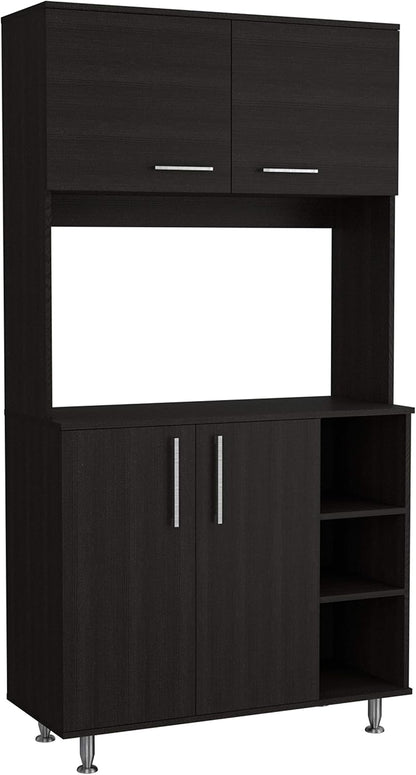 3 Shelf Pantry Cabinet Black