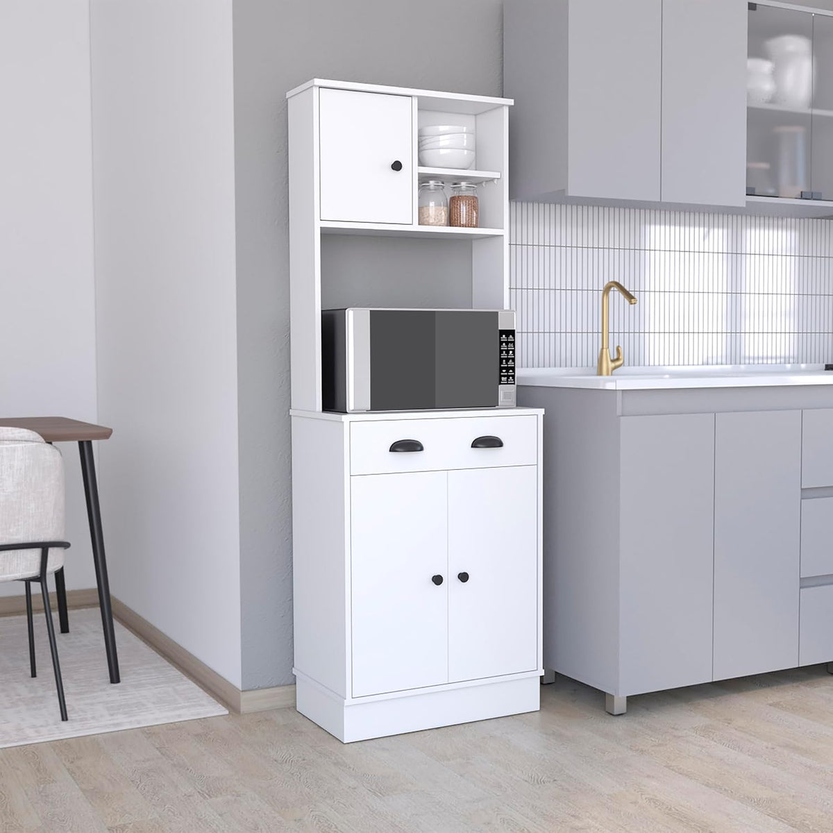 Albany Kitchen Pantry with 3-Doors Cabinet and Drawer