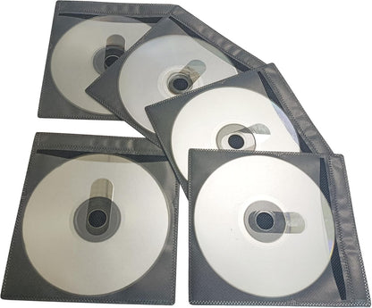 100 Pack Premium CD DVD Sleeves Cases,Thick Non-Woven Material Double-Sided Refill Plastic Sleeve for CD and DVD Storage Binders Disc Case with Drop-Proof Closure(New Black)