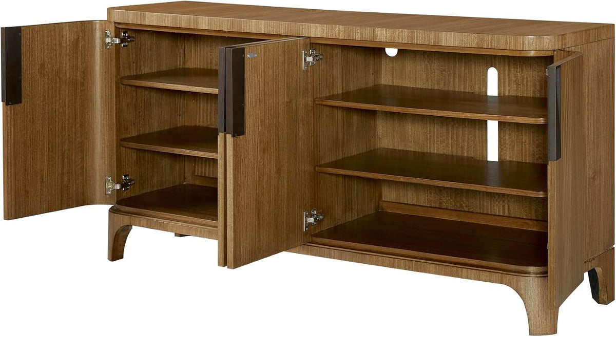 Eucalyptus Dining Server with Shelves, Tan | eucalyptus veneer server with modern design and flexible storage