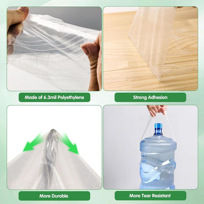 DGSL Greenhouse Repair Tapes, 2" x115' Greenhouses Cover Plastic Sheeting Tape, 6.3 mil Thickness Clear Greenhouse Plastic Tape for Seaming and Sealing