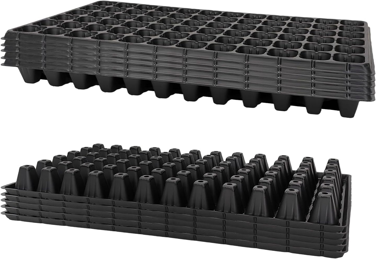 72 Cell Seed Trays, Thick Durable 72 Cell Plug Tray Seedling Plastic Nursery Tray for 1020 Flat Germination (10-Pack, 21"×11", 1.81" Height, Low)