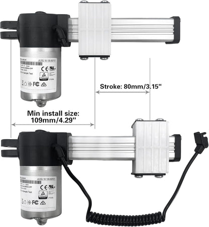 Motor Model JLDQ-18 JLDQ.18.109.80F01 Replace JLDQ-12B JLDQ.12.109.80 | 1 Connector Stroke 80mm Linear Actuator for Electric Sofa Lift Chair Power Recliner Parts Replacement